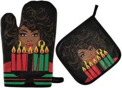 Mardi Gras Oven Mitt Pot Holder Gift Set Carnival Masquerade Mask Necklace Funny Cooking Glove Kitchen Potholder BBQ For Baking -Wilton Shop 511RHGdhgYL. AC