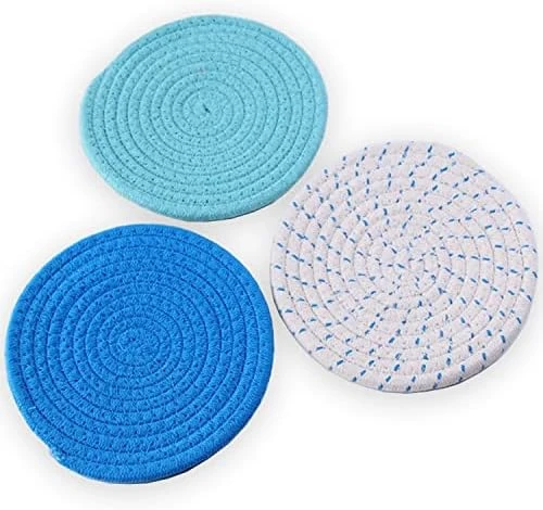 100% Cotton Thread Weave Potholders And Trivets - Stylish Coasters, Hot Pads, Hot Mats, Spoon Rest (Set Of 3) - 7 Inch Diameter Placemats - Perfect For Cooking And Baking By Diameter (Purple) 7 100% Cotton Thread Weave Potholders And Trivets - Stylish Coasters, Hot Pads, Hot Mats, Spoon Rest (Set Of 3) - 7 Inch Diameter Placemats - Perfect For Cooking And Baking By Diameter (Purple) - Image 5