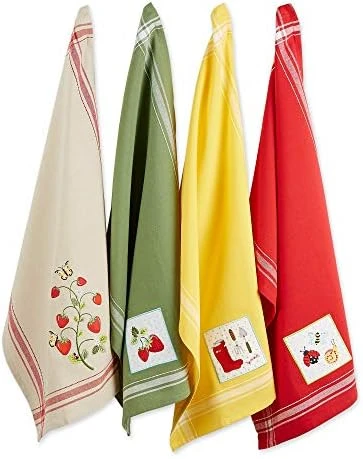 Cotton Embellished Dish Towels, 18x28 Set Of 4, Decorative Oversized Kitchen Towels, Perfect Home And Kitchen Gift-Strawberry Patch 13 Cotton Embellished Dish Towels, 18x28 Set Of 4, Decorative Oversized Kitchen Towels, Perfect Home And Kitchen Gift-Strawberry Patch - Image 11
