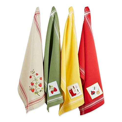 Cotton Embellished Dish Towels, 18x28 Set Of 4, Decorative Oversized Kitchen Towels, Perfect Home And Kitchen Gift-Strawberry Patch 3 Cotton Embellished Dish Towels, 18x28 Set Of 4, Decorative Oversized Kitchen Towels, Perfect Home And Kitchen Gift-Strawberry Patch