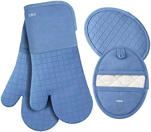 Oven Mitts And Pot Holders Sets, 600°F Heat Resistant Platinum Silicone Oven Mitts, Soft Cotton Terry Lining Oven Mitt, Anti-Slip Oven Gloves And Pot Holders For Kitchen, Baking, BBQ, 4 Pack 7 Oven Mitts And Pot Holders Sets, 600°F Heat Resistant Platinum Silicone Oven Mitts, Soft Cotton Terry Lining Oven Mitt, Anti-Slip Oven Gloves And Pot Holders For Kitchen, Baking, BBQ, 4 Pack - Image 5