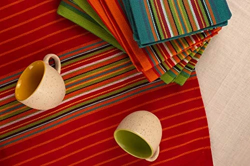 Kitchen Dish Towels, Salsa Stripe, 100% Natural Absorbent Cotton (Size 28 X 16 Inches), Pack Of 12-Multi Color 7 Kitchen Dish Towels, Salsa Stripe, 100% Natural Absorbent Cotton (Size 28 X 16 Inches), Pack Of 12-Multi Color - Image 5