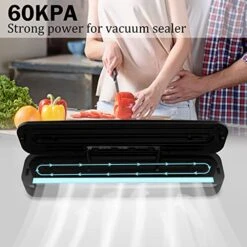 Vacuum Sealer Machine, 60 Kpa Food Saver Automatic Air Sealing System With Dry & Moist Fresh Modes For All Food Saving Needs, Compact Design 11 Inch With 10pcs Seal Bags Starter Kit (Black) -Wilton Shop 511ilGFUgJL