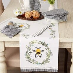 Bumblebee Checkered Kitchen Collection, Reversible Placemat Set, 13x19, Bee Kind Gingham, 4 Piece -Wilton Shop 511lnF2MIVL