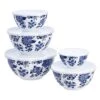 Amazon Basics Nesting Melamine Mixing Bowl With Lid And Non-Slip Base, 5 Sizes, Blue And White Floral - Set Of 10, 4 Quarts -Wilton Shop 511nGUPYnRL