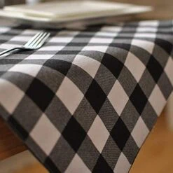KIMODE Cotton Buffalo Plaid Placemats Set Of 4, 13" X 19" Farmhouse Black/White Hand-Woven Checkered Heat Resistant Kitchen Table Mats, Dinning Table Linen Machine Washable Minimalist Home Decorative -Wilton Shop 511oygFtJwL