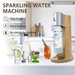 4° Sparkling Water Maker, Soda Maker Machine For Home Or Office, With 3×1.0L BPA-free Sparkling Water Bottle, Compatible With Any Screw-in 60L CO2 Carbonator(NOT Included)(Wooden) -Wilton Shop 511u96RUUUL 2