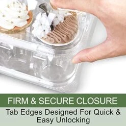 Dozen Cupcake Containers, Pack Of 12 Plastic Cupcake Boxes Bulk, 12 Compartment Holder With Detachable Lid, Disposable Muffin Carrier, Standard Size -Wilton Shop 511uX87KbQL