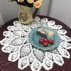 Cotton Handmade Crochet Lace Tablecloth Doilies Doily,Round,White,20 Inch,2PC