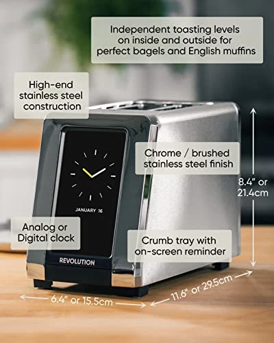 InstaGLO® R180S Toaster, In Stainless/Chrome + Revolution Panini Press (BUNDLE) – Perfect Toast, Grilled Cheeses, Quesadillas, And Paninis In Your Toaster (2 Items) 8 InstaGLO® R180S Toaster, In Stainless/Chrome + Revolution Panini Press (BUNDLE) – Perfect Toast, Grilled Cheeses, Quesadillas, And Paninis In Your Toaster (2 Items) - Image 6