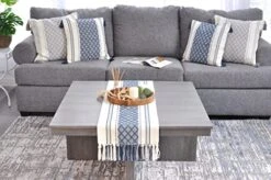 Dining Table Runner With Tassels 14 X 90 Inches, Blue & Cream | Woven Washable Console Table Runner/Dresser Scarf, Farmhouse Long Bohemian Table Top Decorations With Fringe For Holiday Party -Wilton Shop 5124tSDAzeL