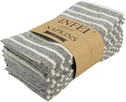 Broad Striped Cotton Blended Dinner Cloth Napkins - Set Of 12 (40 X 30 Cm) - For Events & Home Use (Navy) 16 Broad Striped Cotton Blended Dinner Cloth Napkins - Set Of 12 (40 X 30 Cm) - For Events & Home Use (Navy) -Wilton Shop 512794AVlaL. AC