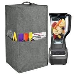 GENERIC Blender Dust Cover With Accessory Pocket Compatible With Ninja Foodi, Waterproof,Easy Clean,Grey