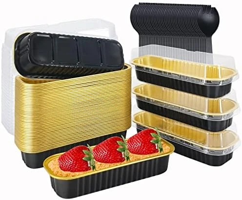 Mini Loaf Pans With Lids 50 Pack, 6.8oz Rectangle Aluminum Foil Baking Pans Tins Containers,Disposable Ramekins Baking Cups Muffin Tins Cupcake Cups For Mini Brownie Cake Bread Loaf -Pink 9 Mini Loaf Pans With Lids 50 Pack, 6.8oz Rectangle Aluminum Foil Baking Pans Tins Containers,Disposable Ramekins Baking Cups Muffin Tins Cupcake Cups For Mini Brownie Cake Bread Loaf -Pink - Image 7