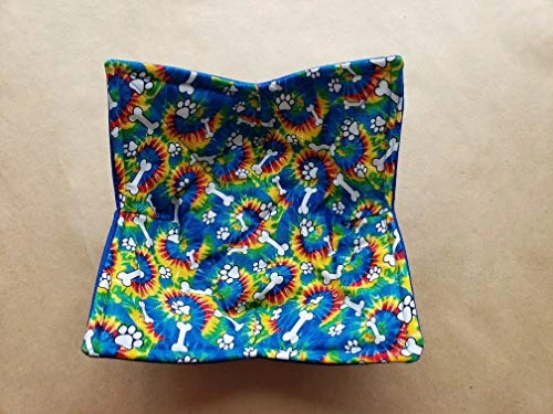 Tie Dye Dog Bone Paw Print Microwave Bowl Cozy Hippie Puppy Reversible Microwaveable Potholder Bowl Buddy BoHo Bohemian Puppy Kitchen Linens Handmade Housewarming Hostess Gifts Under 10 7 Tie Dye Dog Bone Paw Print Microwave Bowl Cozy Hippie Puppy Reversible Microwaveable Potholder Bowl Buddy BoHo Bohemian Puppy Kitchen Linens Handmade Housewarming Hostess Gifts Under 10 - Image 5