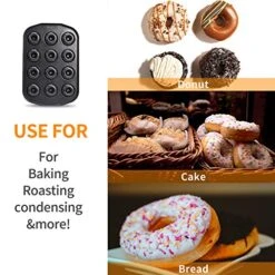 Mini Donut Baking Pans, Non-Stick 12-Cavity Donut Pan, Carbon Steel Cake Baking Pan - BPA Free Mini Bagel Pan, Oven, Microwave, Freezer Safe 13 Mini Donut Baking Pans, Non-Stick 12-Cavity Donut Pan, Carbon Steel Cake Baking Pan - BPA Free Mini Bagel Pan, Oven, Microwave, Freezer Safe -Wilton Shop 512tJF0wsjL