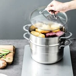 FXJ Stainless Steel Soup Pot Household Thickened Gas Induction Cooker Small Boiling Pot Steamer -Wilton Shop 512tWjnAawL