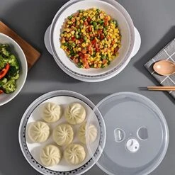 FUUIE Lunch Box Microwave Steamer Heating Steamer For Home Kitchen Heat-Resisting Range, Heat Preservation, Preservation For Home Kitchen White (Size : Small) -Wilton Shop 5132JYJEQiS