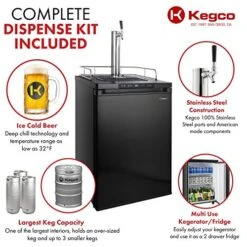 Kegco 3PK309B-1 Keg Dispenser, 1 Tap, Black -Wilton Shop 513CC0leu0L 1
