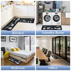 Hoikwo 2 Pcs Home Kitchen Decor Bear Rugs And Mats For Floor, Apartment Essentials, 0.47inch Thick Cushioned Anti Fatigue Mats Winter Kitchen Floor Mat For Sink, Laundry, Office -Wilton Shop 513LZDsVNrL