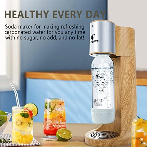 Sparkling Water Maker, Soda Maker Machine For Home Or Office, With 3×1.0L BPA-free Sparkling Water Bottle, Compatible With Any Screw-in 60L CO2 Carbonator(NOT Included)(Wooden) 8 Sparkling Water Maker, Soda Maker Machine For Home Or Office, With 3×1.0L BPA-free Sparkling Water Bottle, Compatible With Any Screw-in 60L CO2 Carbonator(NOT Included)(Wooden) - Image 6