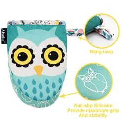 Mini Oven Mitts,2pk - Silicone Little Kitchen Gloves, Heat Resistant With Non-Slip Grip And Soft Quilted Cotton Lining For Safe Backing Cooking Barbecue (Green, 2) -Wilton Shop 513QHIxo5hL