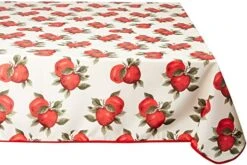 Classic Euro Apples Tablecloth With Large Apples Design, 60" X 84"
