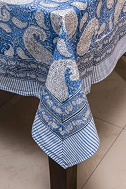 Cotton Tablecloth, Handblock Print Rectangle Blue Table Cloth For Kitchen Dinning Tabletop Decoration Parties Weddings Thanksgiving Christmas (60 X 108 Inches) 19 Cotton Tablecloth, Handblock Print Rectangle Blue Table Cloth For Kitchen Dinning Tabletop Decoration Parties Weddings Thanksgiving Christmas (60 X 108 Inches) -Wilton Shop 513VEAUg7jL