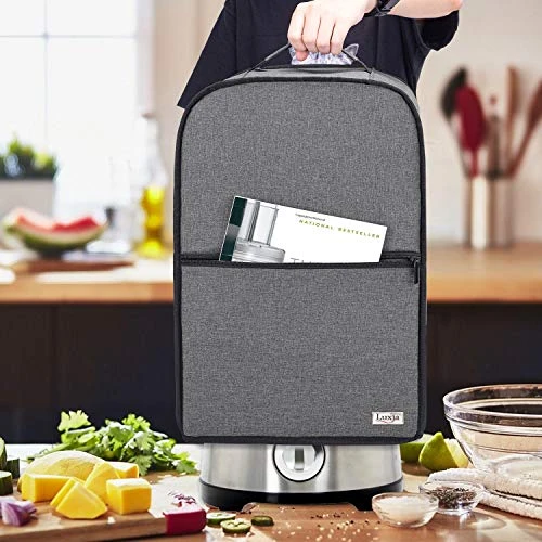 Uxja Food Processor Cover For Cuisinart And Hamilton Beach 10-14 Cup Processor, Food Processor Dust Cover With Accessories Pockets, Gray 6 Uxja Food Processor Cover For Cuisinart And Hamilton Beach 10-14 Cup Processor, Food Processor Dust Cover With Accessories Pockets, Gray - Image 4