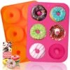 Donut Pan, 2pcs Non-Stick Silicone Donut Mold For 6 Donuts 3.2 Inch, Bagel Pan, Tray Measures 11.5x8 Inches -Wilton Shop 513WWCRvBsL