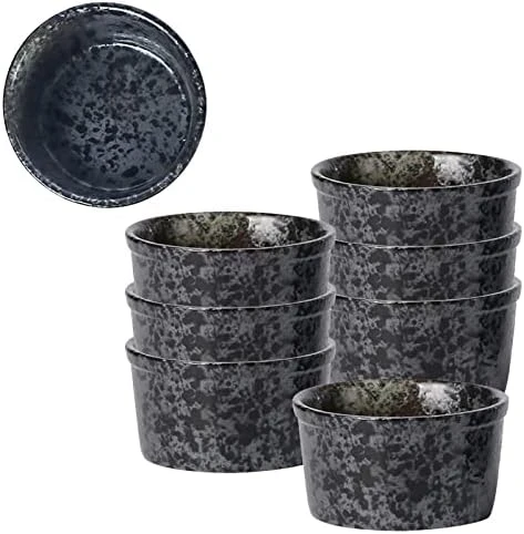 Qeeadeea Ramekins 4 Oz Oven Safe, Creme Brulee Ramekins, Souffle Cups, Souffle Dishes For Oven-black And Gray-Set Of 8 8 Qeeadeea Ramekins 4 Oz Oven Safe, Creme Brulee Ramekins, Souffle Cups, Souffle Dishes For Oven-black And Gray-Set Of 8 - Image 6
