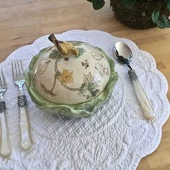 100% Cotton Quilted Round Placemat In White | Single Placemat -Wilton Shop 513aKLxBUmL