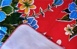 - Waterproof Oilcloth Table Cloth - Wipeable Tablecloths For Picnic - Non-Fading Plastic Table Cover With Better Than Flannel Backing - Hibiscus Red - 55 X 90 In Rectangle -Wilton Shop 513kLLaYQML