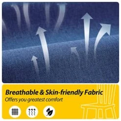 Bench Cushions For Indoor Furniture With Ties, Non-Slip Bottom And Removable Cover, Indoor Seat Cushions Pads For Piano, Dining Bench And Bay Window, 36''×14''×2'', Blue -Wilton Shop 513l9BsnGGL