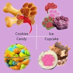 4Packs Puppy Dog Paw And Bone Silicone Molds Biscuit Candy Chocolate Baking Pans Food Grade Silicone For Homemade -Wilton Shop 513lIY34dqL