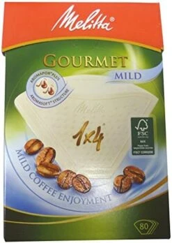 Melitta Gourmet Coffee Filters Size 1x4, 80 Coffee Filters, For Filter Coffee Makers, Brown -Wilton Shop 513oQZ9EkbL. AC