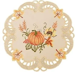 Thanksgiving Harvest Pumpkins Table Runners For Autumn Or Fall Decorations, Embroidery (14 × 69 Inches) -Wilton Shop 5140EMjbFfS. AC