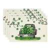 Truck Shamrock Lucky Branch St. Patrick's Day Placemats Set Of 4, 12x18 Inch Seasonal Spring Table Mats For Party Kitchen Dining Decoration
