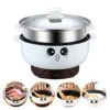 Nonstick Pan Mini Electric Skillet Non Stick Frying Pans Stainless Steel Multifunction Heat Hot Pot For Boiling Eggs Cooking Rice Fried Noodles Stew Soup Steamed Fish (2.8L Without Steamer) -Wilton Shop 514AMdzYsQL