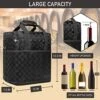 PUX 6 Bottle Carrier Tote | Insulated Padded Wine Cooler Bag For Travel. Picnic, BYOB | Portable Leakproof Wine Tote Bag For Dinner, Party, Christmas, Wine Gift For Women, Men (Black Square) -Wilton Shop 514BMl0WlRL