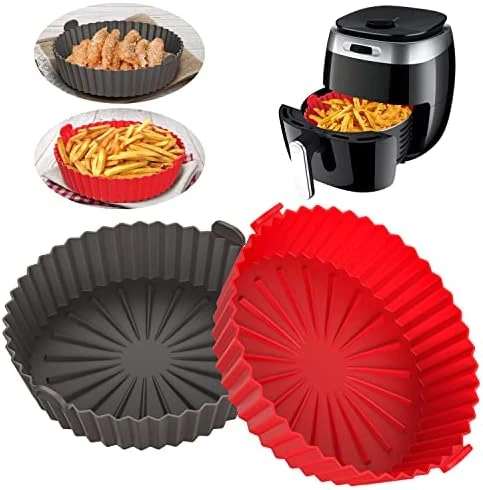 Air Fryer Silicone Pot,2-Pack 9.4 Inch Reusable Air Fryer Liners Round Food Safe Non Stick Air Fryer Basket Oven Accessories For Cosori 6 Qt Or Bigger Air Fryer (9.4 ") 10 Air Fryer Silicone Pot,2-Pack 9.4 Inch Reusable Air Fryer Liners Round Food Safe Non Stick Air Fryer Basket Oven Accessories For Cosori 6 Qt Or Bigger Air Fryer (9.4 ") - Image 8