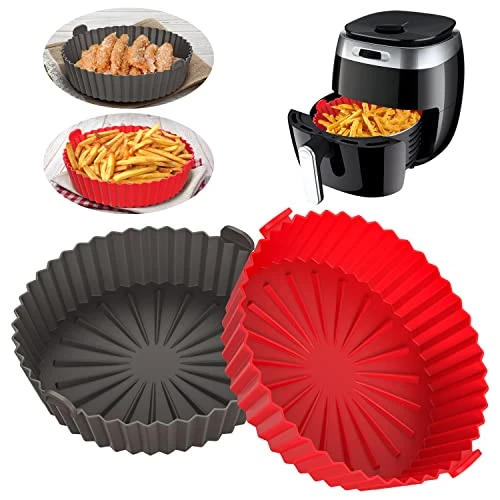 Air Fryer Silicone Pot,2-Pack 9.4 Inch Reusable Air Fryer Liners Round Food Safe Non Stick Air Fryer Basket Oven Accessories For Cosori 6 Qt Or Bigger Air Fryer (9.4 ") 3 Air Fryer Silicone Pot,2-Pack 9.4 Inch Reusable Air Fryer Liners Round Food Safe Non Stick Air Fryer Basket Oven Accessories For Cosori 6 Qt Or Bigger Air Fryer (9.4 ")