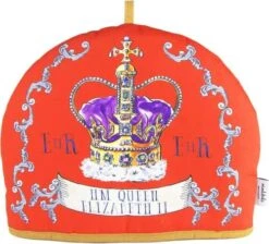 Royal England Tea Cozy For Teapot - Queen Crown Design - Large Teapot Cozy 100% Cotton With Extra Thick Wadding - Generous Size Tea Cosy British For 2-6 Cups -Wilton Shop 514cJLModlL. AC