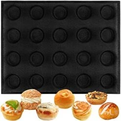 Bun Baking Pan Hamburger Bread Perforated Eclair Sheets Round Disc Mesh Silicone Mold 8-Loaf Taper Circle Shape -Wilton Shop 514dsqrSavL. AC