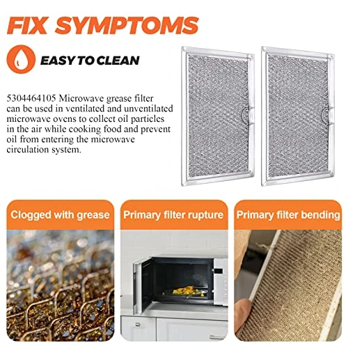 5304464105 WB06X10608 Microwave Grease Filter Screen 5304478913 By Beaquicy - Replacement For Frigid-aire Microwave Oven - Pack Of 2 4 5304464105 WB06X10608 Microwave Grease Filter Screen 5304478913 By Beaquicy - Replacement For Frigid-aire Microwave Oven - Pack Of 2 - Image 2