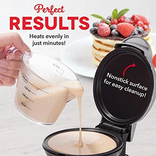 Dash Ash DMS001SL Mini Maker Electric Round Griddle + Included Recipe Book, Silver & DMW001RD Machine For Individual, Paninis, Hash Browns, & Other Mini Waffle Maker, 4 Inch, Red 5 Dash Ash DMS001SL Mini Maker Electric Round Griddle + Included Recipe Book, Silver & DMW001RD Machine For Individual, Paninis, Hash Browns, & Other Mini Waffle Maker, 4 Inch, Red - Image 3