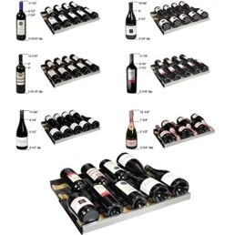 24" Wide FlexCount II Tru-Vino 121 Bottle Dual Zone Stainless Steel Left Hinge Wine Refrigerator -Wilton Shop 514lTMAnxML 1