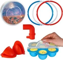 UPGRADED Silicone Accessories For Instant Pot 8 Quart: Silicone Lid, 3 Silicone Sealing Rings, Silicone Egg Bites Mold, Mitts, Steam Diverter - 100% AUTHENTIC SILICONE - BPA-FREE, PHTHALATE-FREE -Wilton Shop 514rSHBH5hL. AC