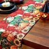 Ll Table Runners 90 Inches Long Pumpkin Patch Scarecrow Thanksgiving Autumn Leaves Vintage Farm Harvest Colorful Decorative Woven Long Kitchen Dining Tapestry Fall Table Runner 13x90 -Wilton Shop 514sr4bHINL