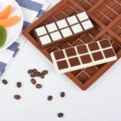 4-PACK Chocolate Bar Molds - Silicone Break Apart Protein And Engery Bar Candy Chocolate Molds -Wilton Shop 514viMAJO6L 1